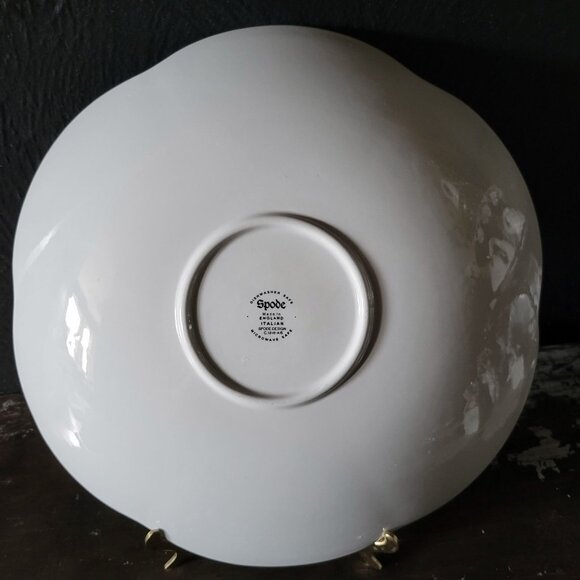 Spode Blue Italian Daisy Bowl 11.125" Scalloped Edge Blue and White Bowl - Picture 6 of 7